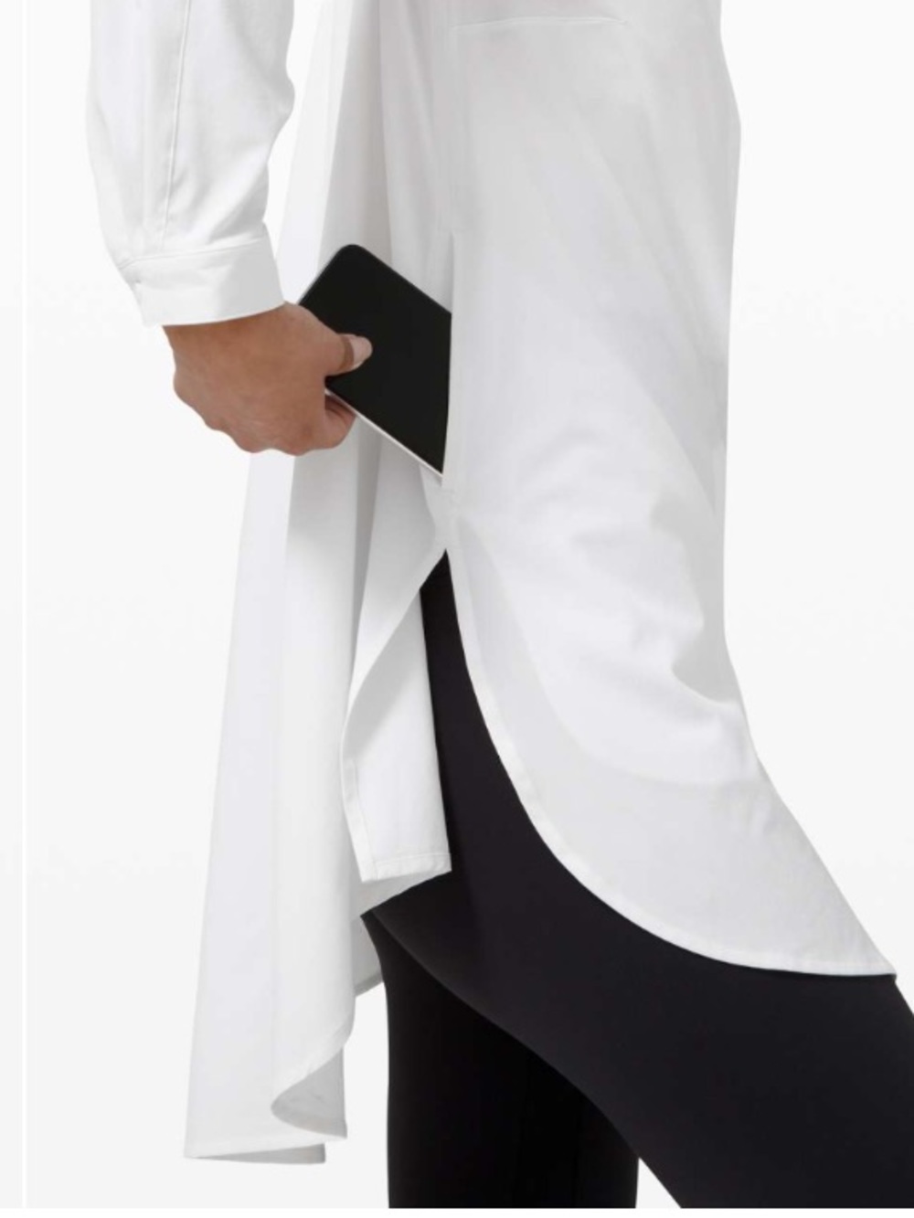 Lululemon In The Moment White Long Sleeve Button Down Shirt - Picture 3 of 9
